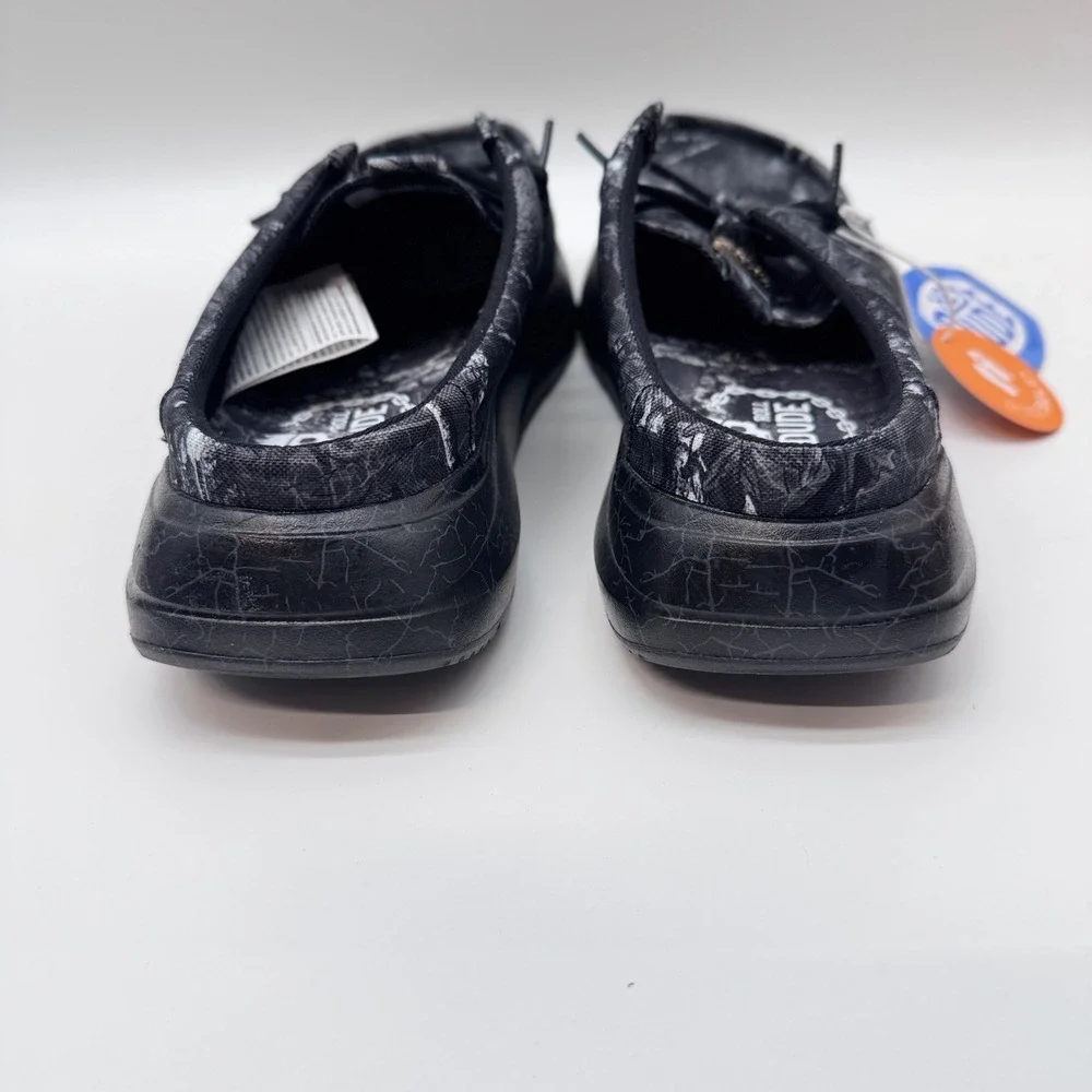Hey Dude Jelly Roll Wally Comf Slip Black Camo Mens Loafers 45751-0DQ Size 9